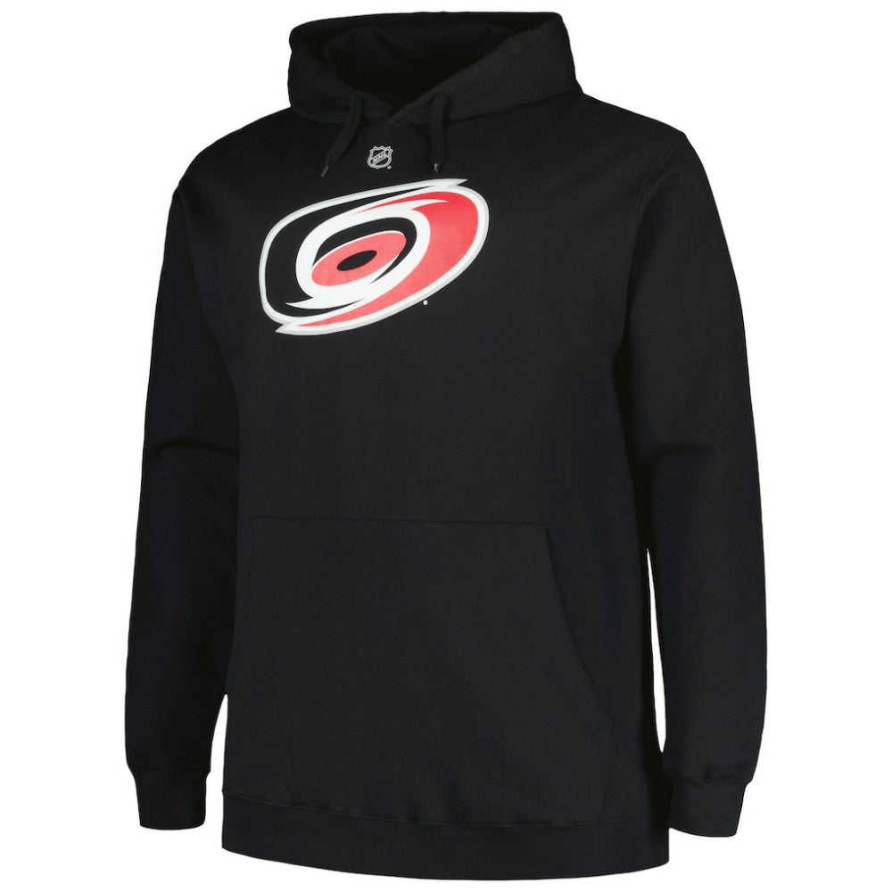 Sebastian Aho Carolina Hurricanes Profile Big & Tall Name & Number Pullover Hoodie - Black Hoodies