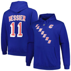 Mark Messier New York Rangers Mitchell & Ness Name & Number Pullover Hoodie - Blue Hoodies