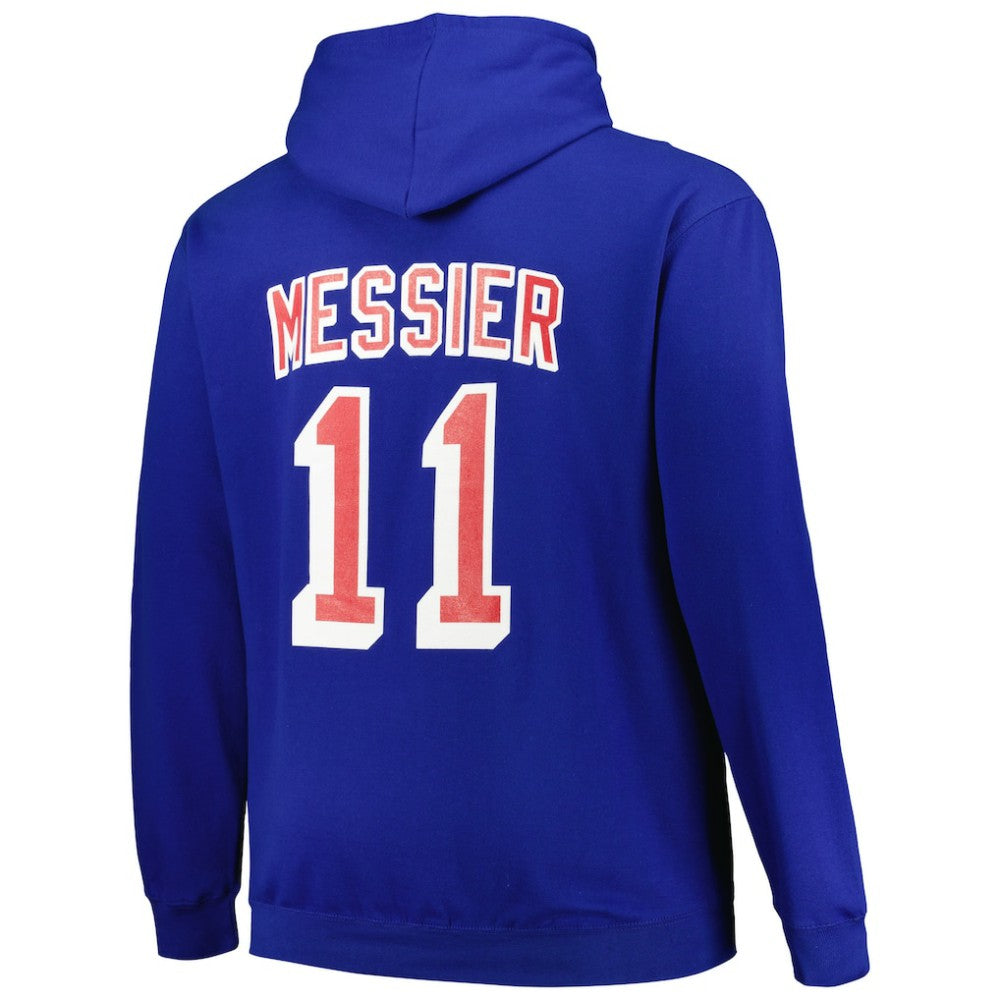 Mark Messier New York Rangers Mitchell & Ness Name & Number Pullover Hoodie - Blue Hoodies