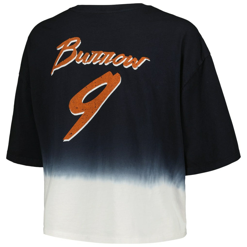 Joe Burrow Cincinnati Bengals Majestic Threads Women's Dip-Dye Player Name & Number Crop Top - Black/White for sale