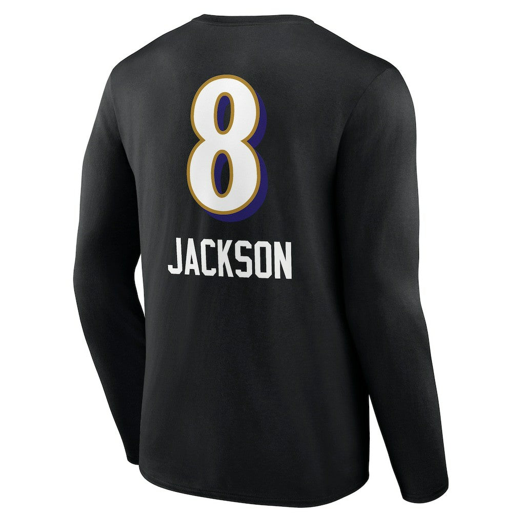 Lamar Jackson Baltimore Ravens Team Wordmark Long Sleeve T-Shirt - Black online