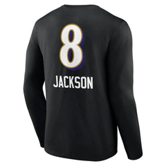 Lamar Jackson Baltimore Ravens Team Wordmark Long Sleeve T-Shirt - Black online