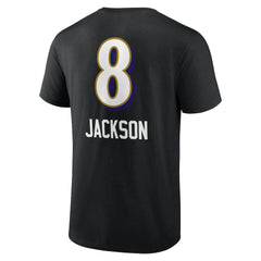 Lamar Jackson Baltimore Ravens Team Wordmark Name & Number T-Shirt - Black discount