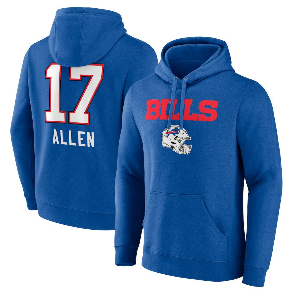 Josh Allen Buffalo Bills Team Wordmark Pullover Hoodie - Royal on sale