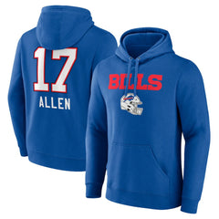 Josh Allen Buffalo Bills Team Wordmark Pullover Hoodie - Royal on sale