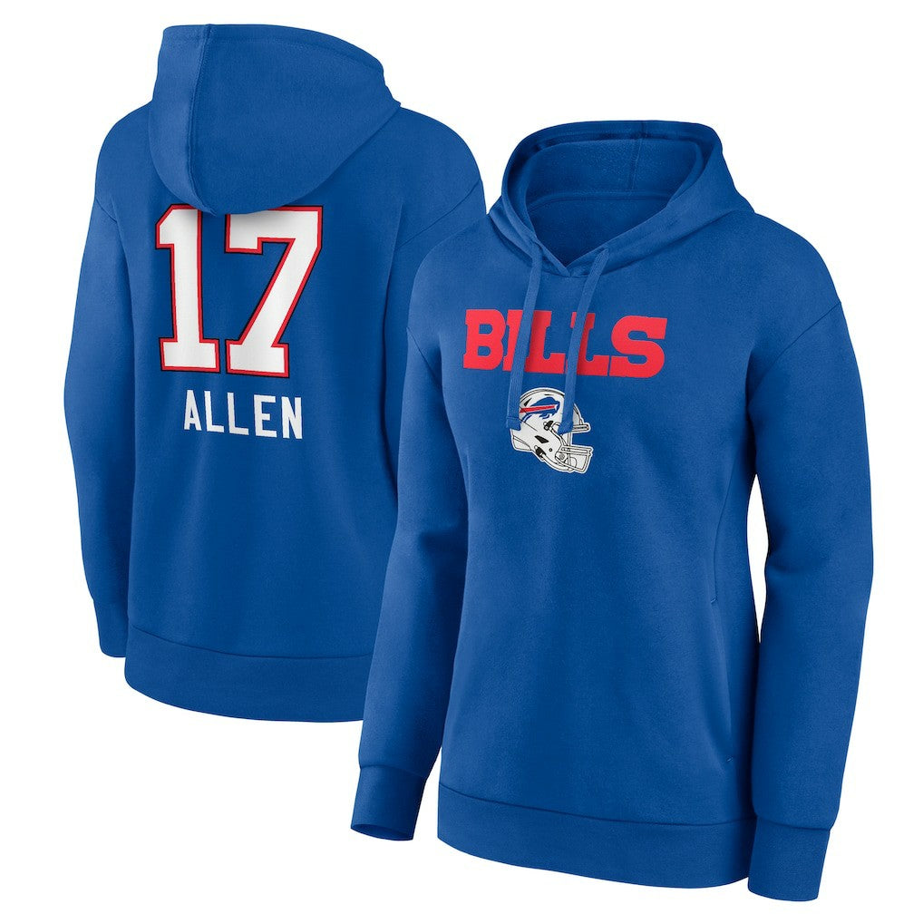 Josh Allen Buffalo Bills Women's Team Wordmark Pullover Hoodie - Royal cheap