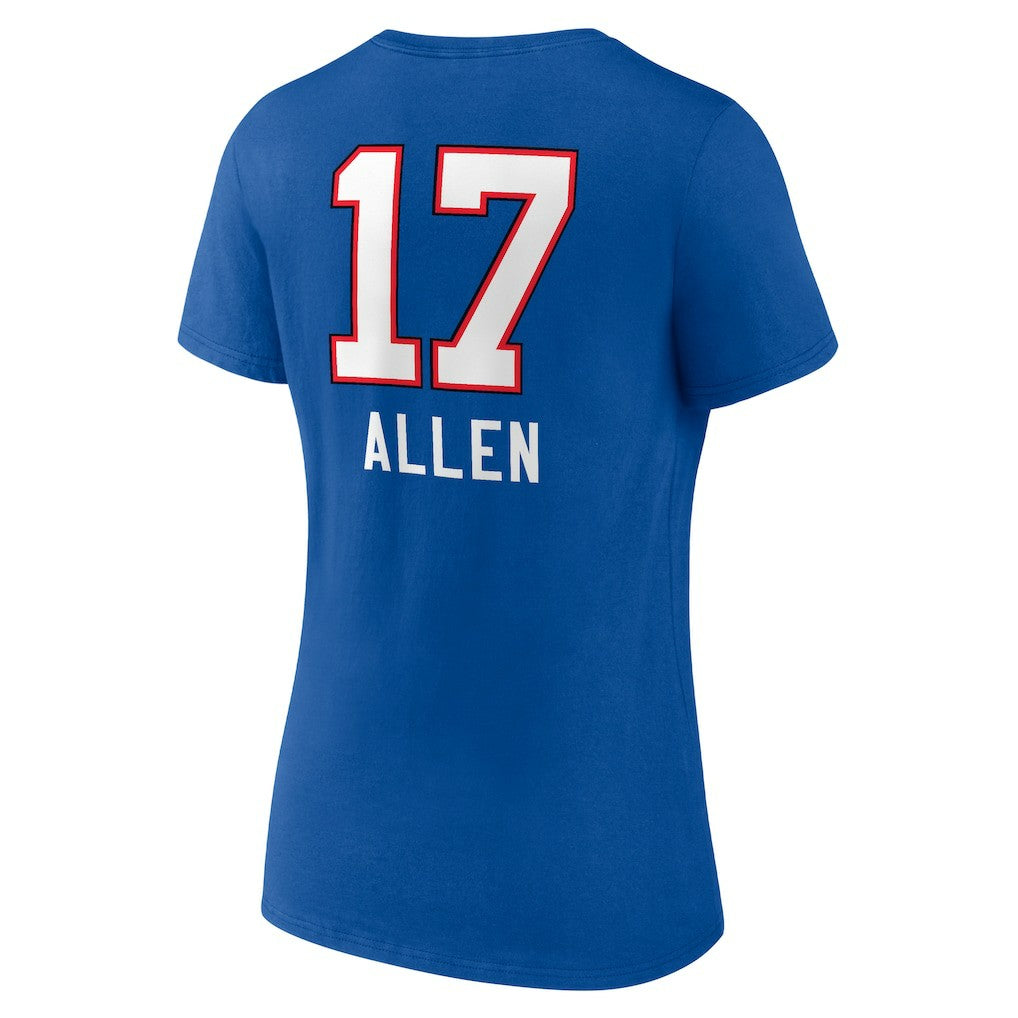 Josh Allen Buffalo Bills Women's Team Wordmark Name & Number V-Neck T-Shirt - Royal on sale
