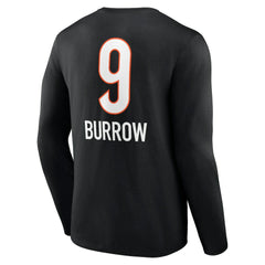 Joe Burrow Cincinnati Bengals Team Wordmark Long Sleeve T-Shirt - Black cheap