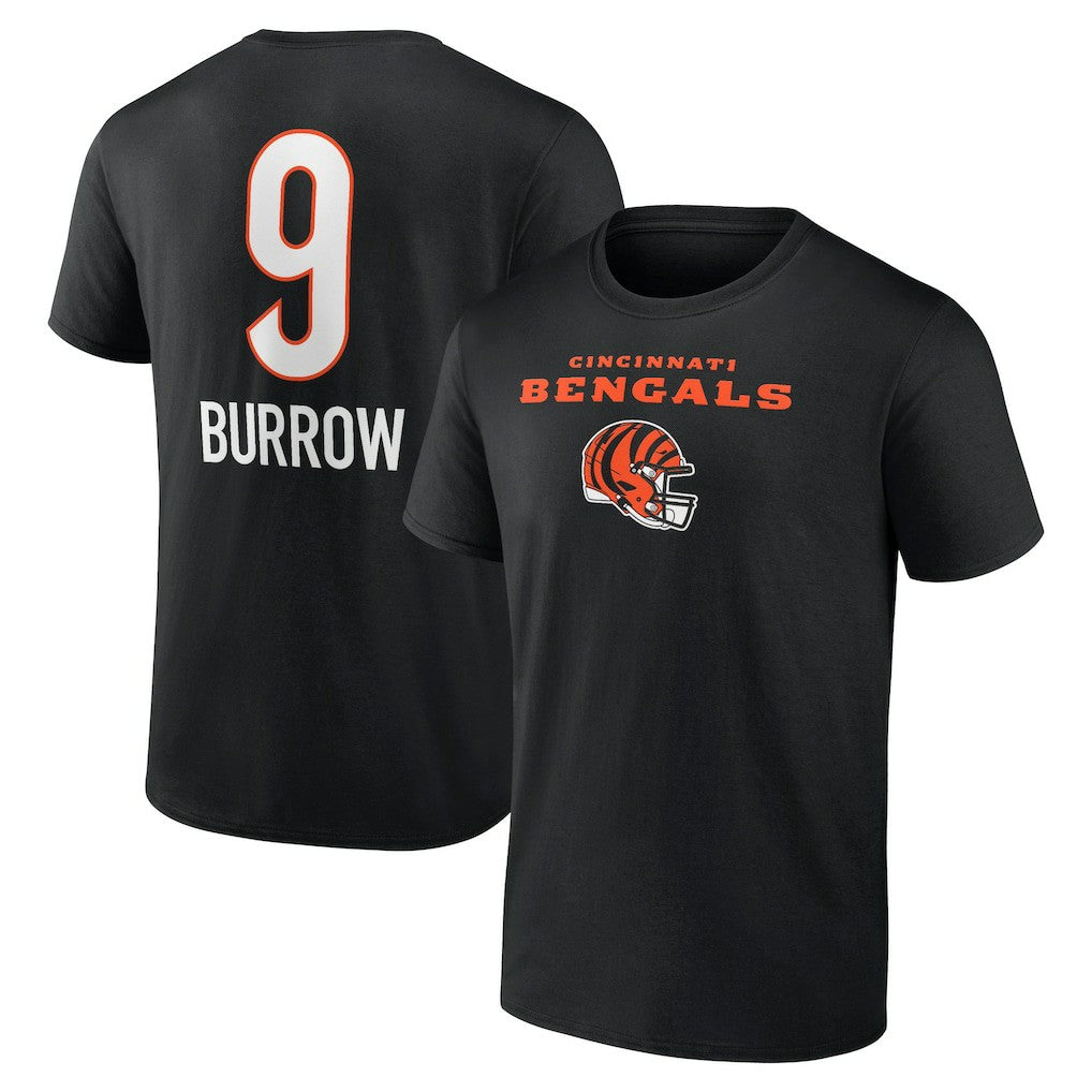 Joe Burrow Cincinnati Bengals Team Wordmark Name & Number T-Shirt - Black on sale