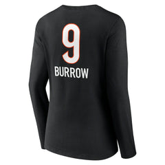 Joe Burrow Cincinnati Bengals Women's Team Wordmark Long Sleeve V-Neck T-Shirt - Black on sale