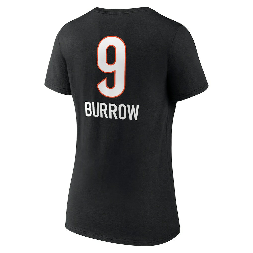 Joe Burrow Cincinnati Bengals Women's Team Wordmark Name & Number V-Neck T-Shirt - Black outlet
