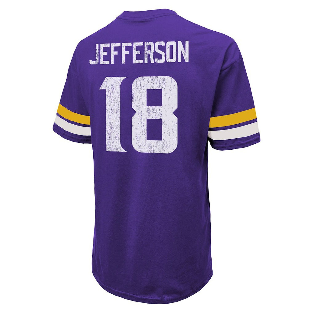 Justin Jefferson Minnesota Vikings Majestic Threads Name & Number Oversized Fit T-Shirt - Purple cheap
