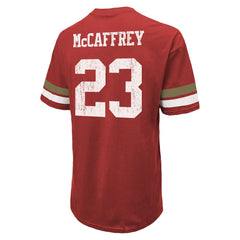 Christian McCaffrey San Francisco 49ers Majestic Threads Name & Number Oversized Fit T-Shirt - Scarlet outlet