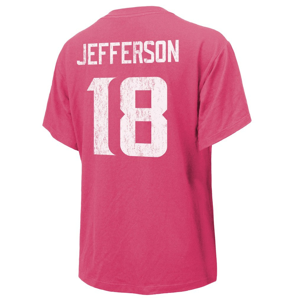 Justin Jefferson Minnesota Vikings Majestic Threads Women's Name & Number T-Shirt - Pink on sale