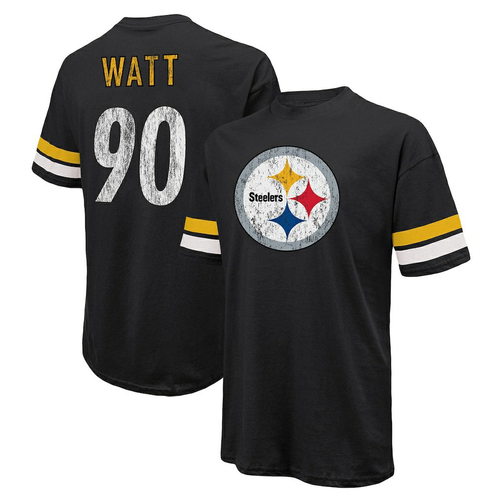 T.J. Watt Pittsburgh Steelers Majestic Threads Name & Number Oversize Fit T-Shirt - Black cheap