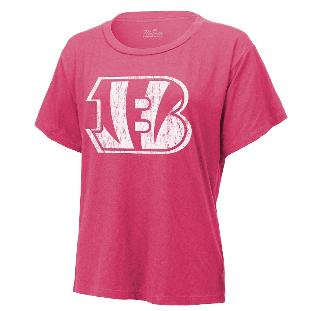 Joe Burrow Cincinnati Bengals Majestic Threads Women's Name & Number T-Shirt - Pink for sale