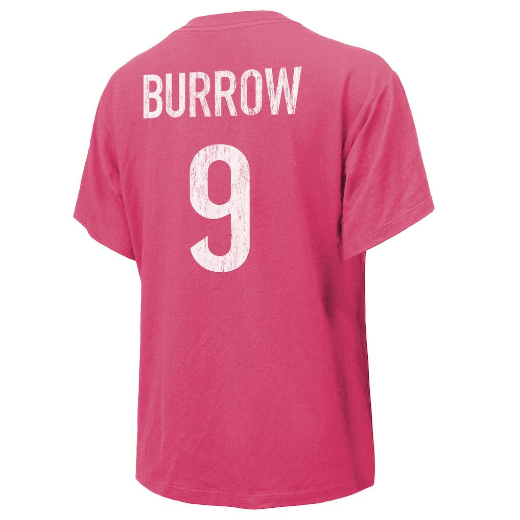 Joe Burrow Cincinnati Bengals Majestic Threads Women's Name & Number T-Shirt - Pink for sale