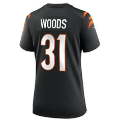 Ickey Woods Cincinnati Bengals Women's Retired Player Game Jersey - Black cheap