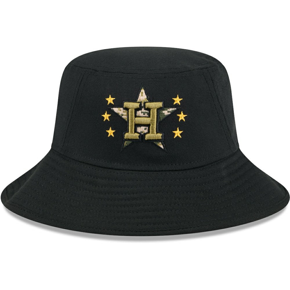 Houston Astros 2024 Armed Forces Day Bucket Hat Black