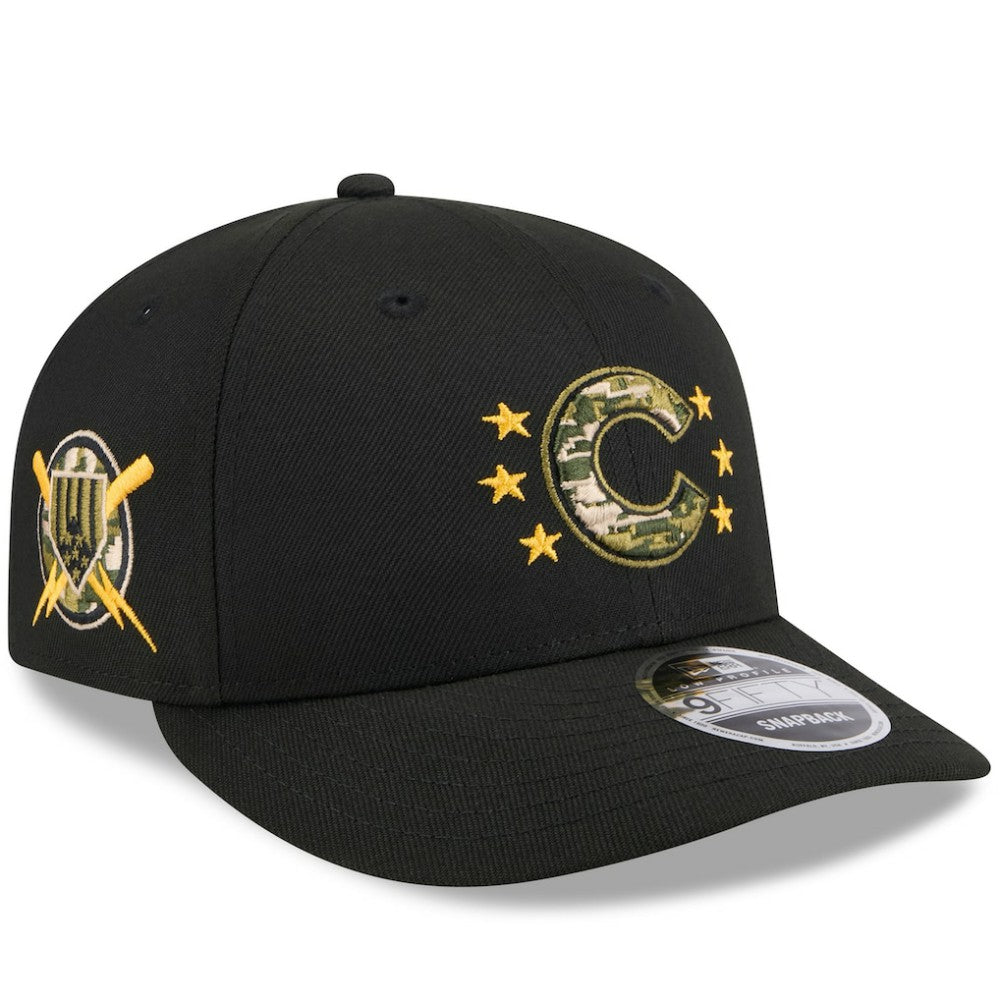 Chicago Cubs 2024 Armed Forces Day Low Profile 9FIFTY Snapback Hat Black