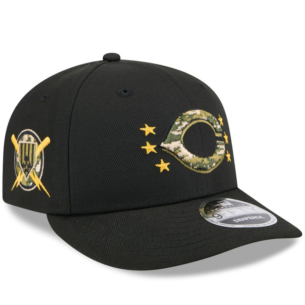 Cincinnati Reds 2024 Armed Forces Day Low Profile 9FIFTY Snapback Hat Black