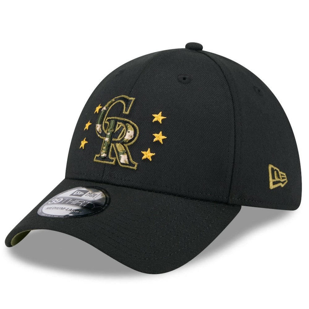 Colorado Rockies 2024 Armed Forces Day 39THIRTY Flex Hat Black