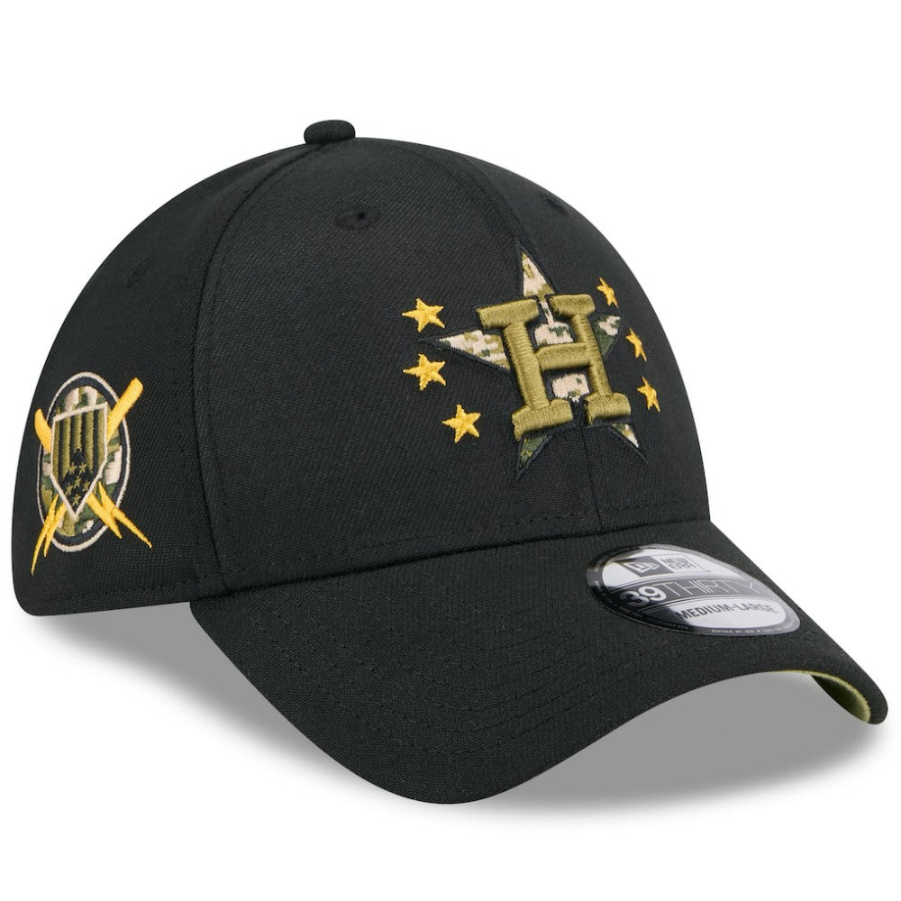 Houston Astros 2024 Armed Forces Day 39THIRTY Flex Hat Black