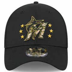 Miami Marlins 2024 Armed Forces Day 39THIRTY Flex Hat Black