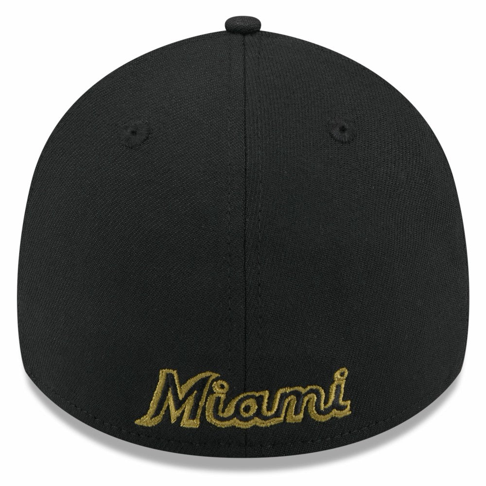 Miami Marlins 2024 Armed Forces Day 39THIRTY Flex Hat Black