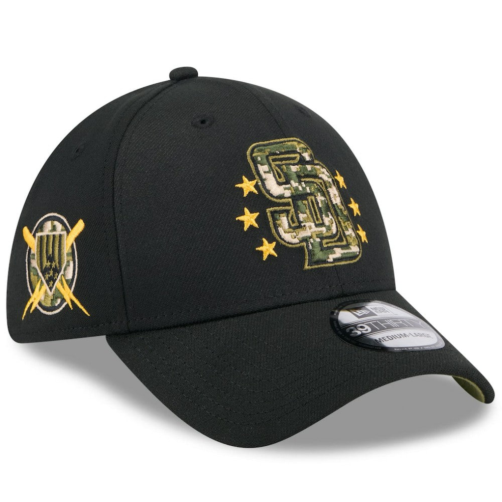 San Diego Padres 2024 Armed Forces Day 39THIRTY Flex Hat Black