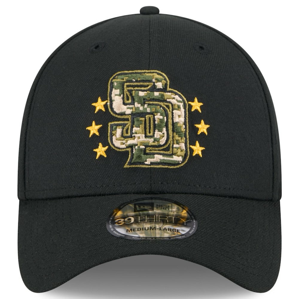 San Diego Padres 2024 Armed Forces Day 39THIRTY Flex Hat Black