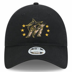 Miami Marlins Women's 2024 Armed Forces Day 9TWENTY Adjustable Hat Black
