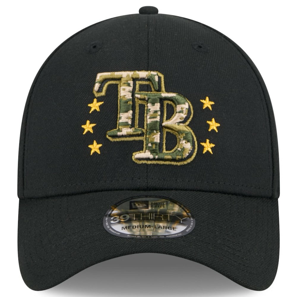 Tampa Bay Rays 2024 Armed Forces Day 39THIRTY Flex Hat Black
