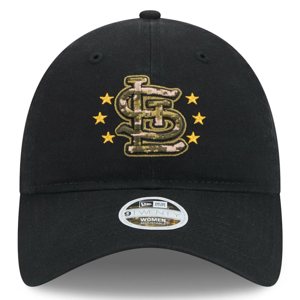 St. Louis Cardinals Women's 2024 Armed Forces Day 9TWENTY Adjustable Hat Black