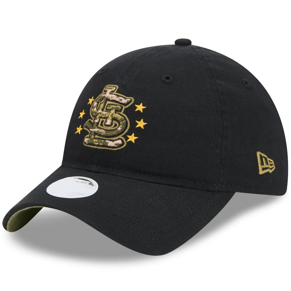 St. Louis Cardinals Women's 2024 Armed Forces Day 9TWENTY Adjustable Hat Black