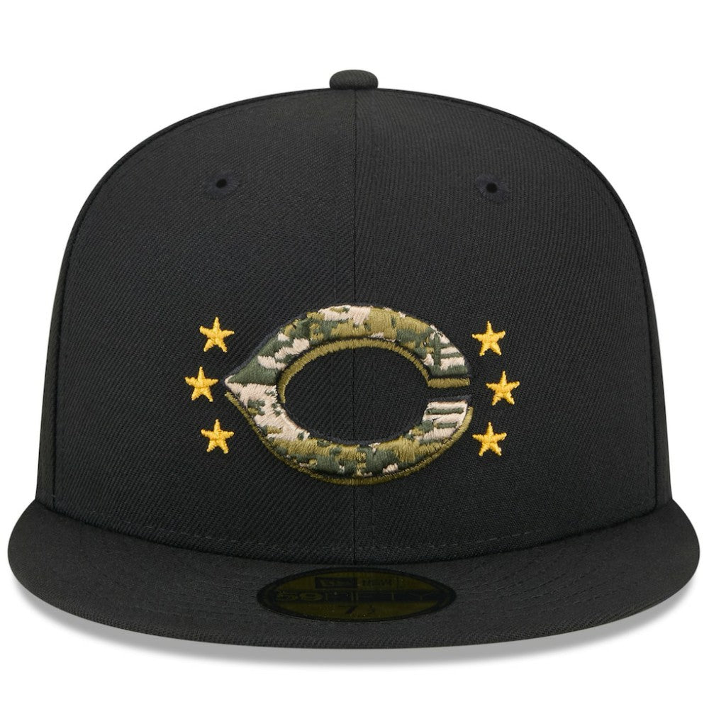 Cincinnati Reds 2024 Armed Forces Day On-Field 59FIFTY Fitted Hat Black