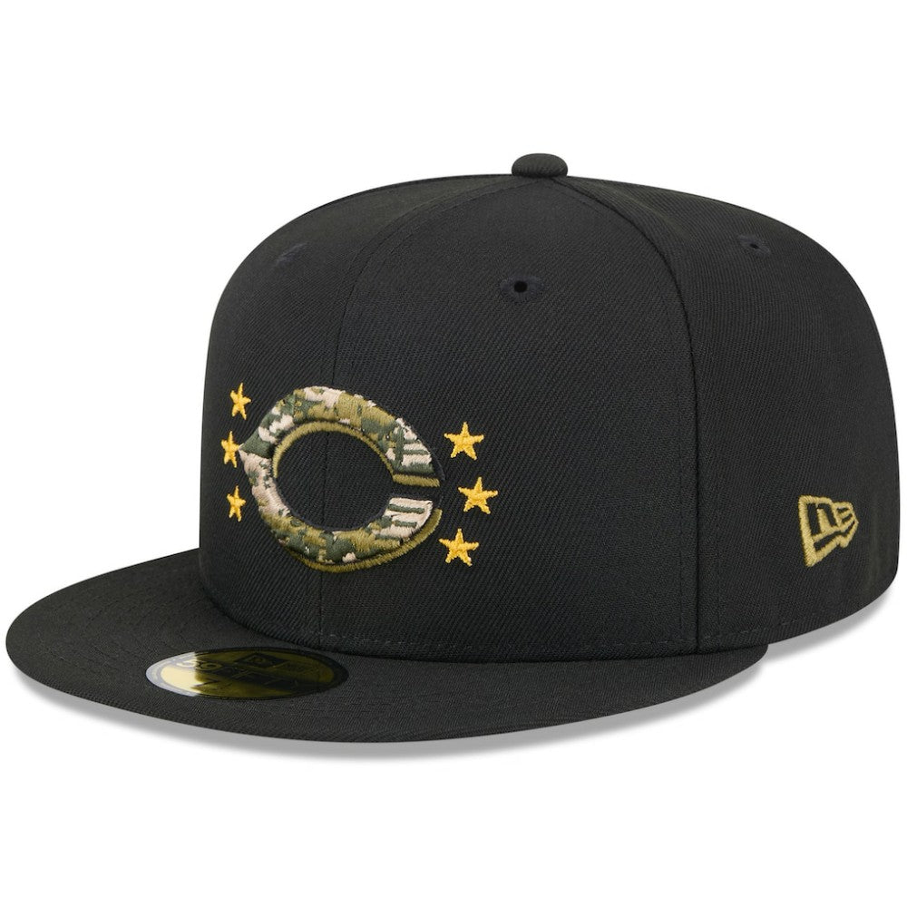 Cincinnati Reds 2024 Armed Forces Day On-Field 59FIFTY Fitted Hat Black