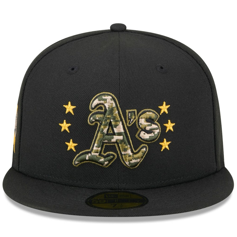 Athletics 2024 Armed Forces Day On-Field 59FIFTY Fitted Hat Black