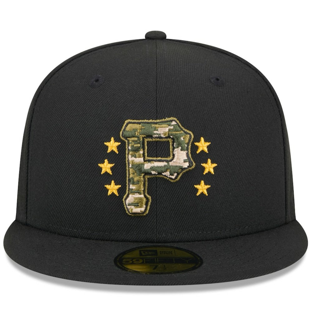 Pittsburgh Pirates 2024 Armed Forces Day On-Field 59FIFTY Fitted Hat Black