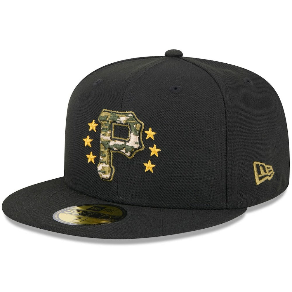 Pittsburgh Pirates 2024 Armed Forces Day On-Field 59FIFTY Fitted Hat Black