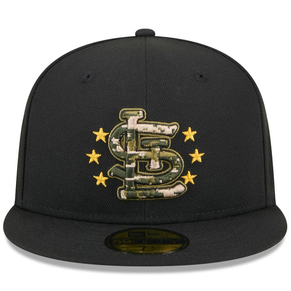 St. Louis Cardinals 2024 Armed Forces Day On-Field 59FIFTY Fitted Hat Black