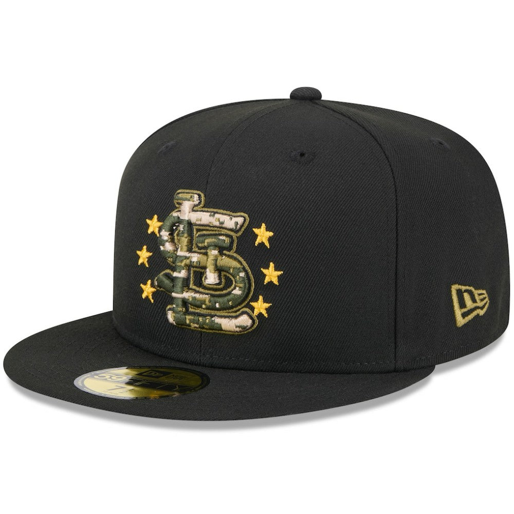St. Louis Cardinals 2024 Armed Forces Day On-Field 59FIFTY Fitted Hat Black