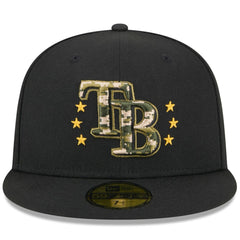 Tampa Bay Rays 2024 Armed Forces Day On-Field 59FIFTY Fitted Hat Black