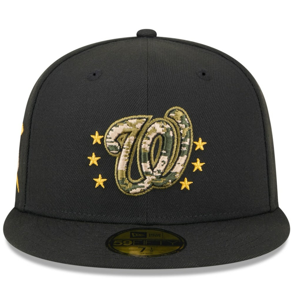 Washington Nationals 2024 Armed Forces Day On-Field 59FIFTY Fitted Hat Black