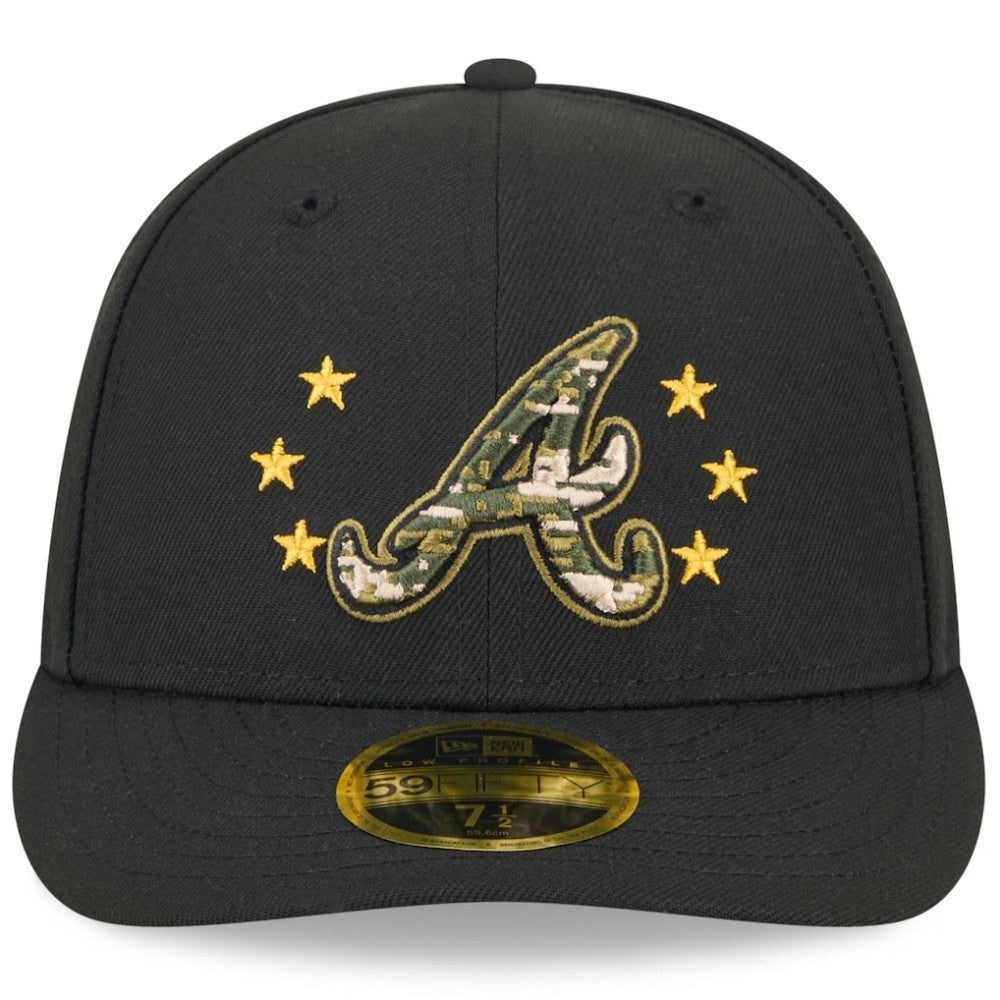 Atlanta Braves 2024 Armed Forces Day Low Profile 59FIFTY Fitted Hat Black