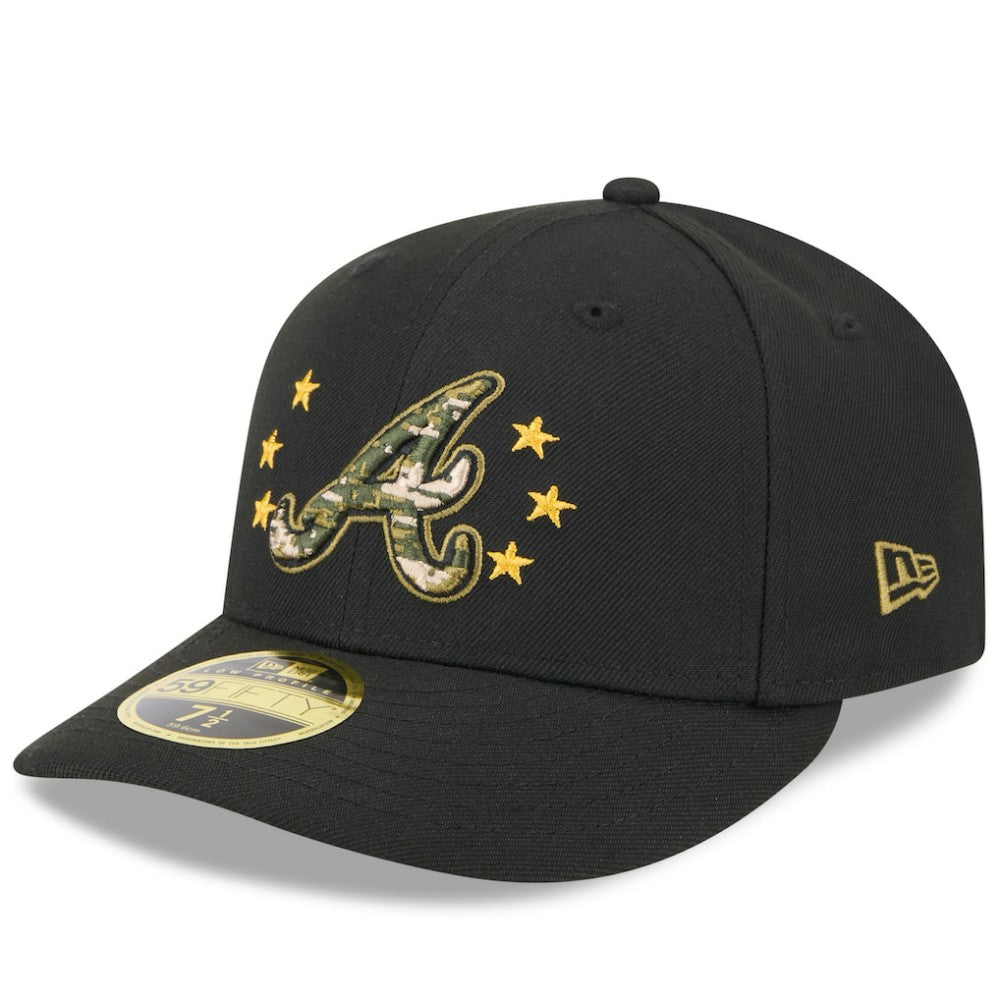Atlanta Braves 2024 Armed Forces Day Low Profile 59FIFTY Fitted Hat Black