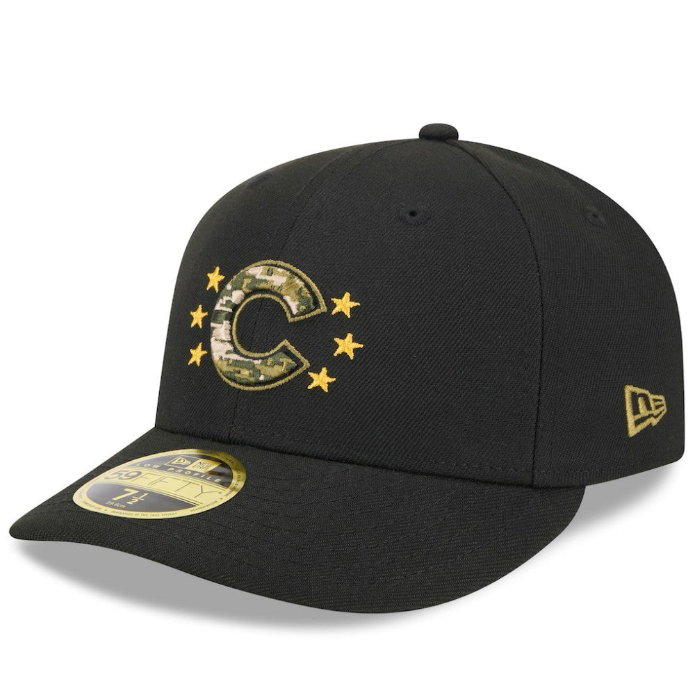Chicago Cubs 2024 Armed Forces Day Low Profile 59FIFTY Fitted Hat Black