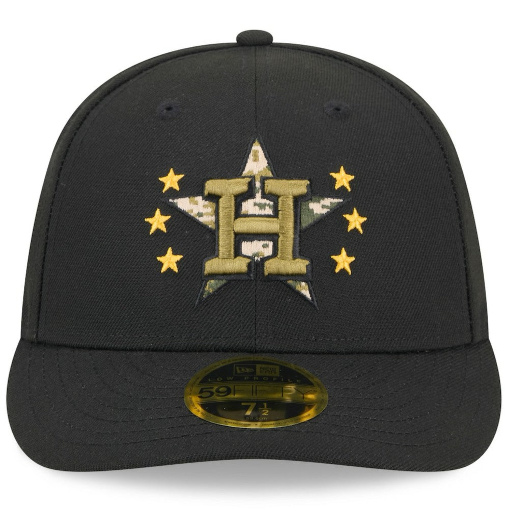 Houston Astros 2024 Armed Forces Day Low Profile 59FIFTY Fitted Hat Black