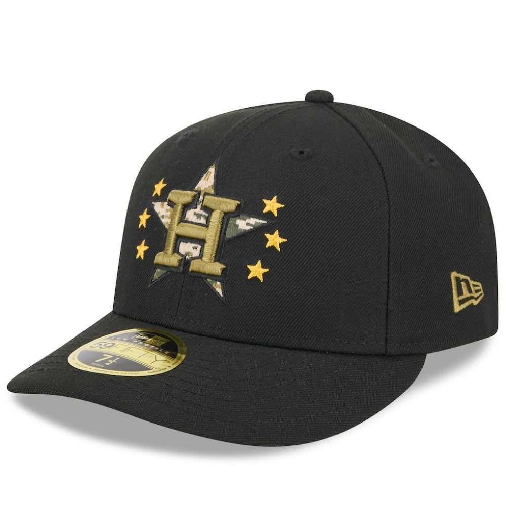Houston Astros 2024 Armed Forces Day Low Profile 59FIFTY Fitted Hat Black