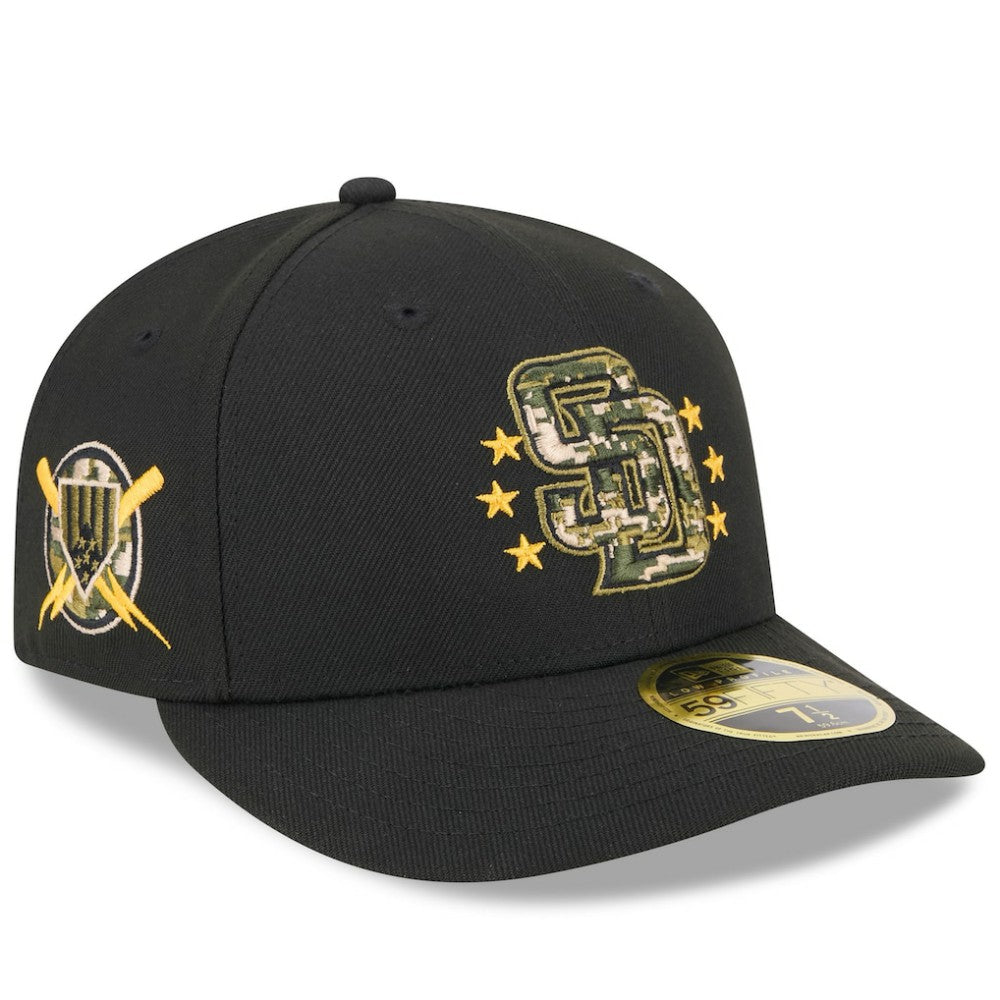 San Diego Padres 2024 Armed Forces Day Low Profile 59FIFTY Fitted Hat Black